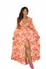 Liu Ming Elegant 2024 Summer Women Outfits Sexy V Neck Printed Long Sleeves Top Vacation Slit Skirt Suit Good Vibrations