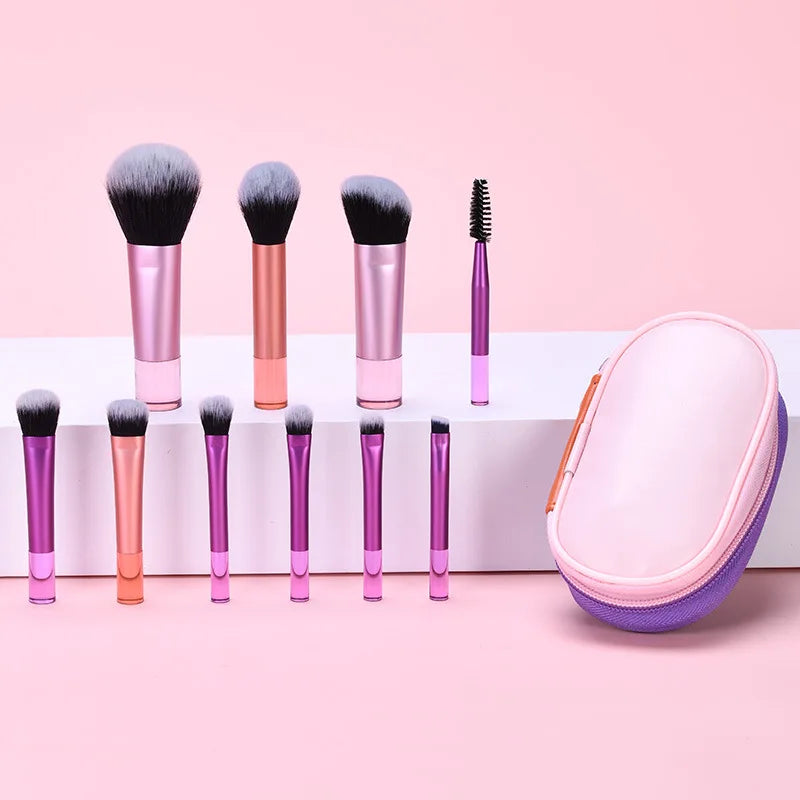 Wholesale 10 Pcs Makeup Brushes Tool Set Cosmetic Powder Eye Shadow Foundation Blush Blending Makeup Brush Set Good Vibrations