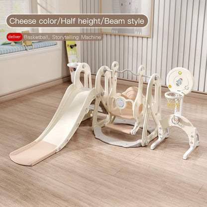 Children's Indoor Playground Equipment Plastic Swing and Slide Combination Playhouse with Ball Pit for Home or School Use Good Vibrations