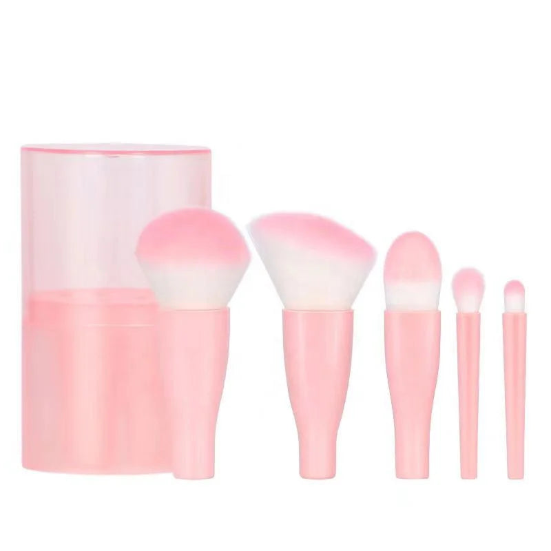 Premium Synthetic Hair Mini Handle Makeup Brush Set Foundation Powder Concealer Eye Shadows Travel Pink Makeup Brushes With Case Good Vibrations