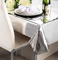 Disposable Party Glitter Table Cloth Birthday Rectangular Tablecloth Wedding Birthday Table Cloth Rectangular PVC Waterproof Good Vibrations