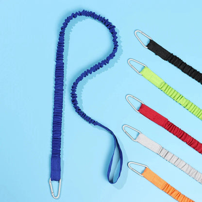 Paddle Leash Kayak Rod Lanyard Surfboard Ankle Leash Safety Carabiner Elastic Adjustable Paddle Board Rope Fishing Rod Holder Good Vibrations