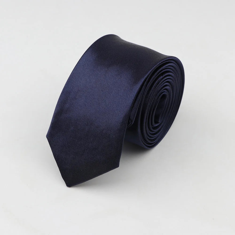 Tie for Men Solid Color Slim Necktie Polyester Narrow Cravat Blue Purple Gold Pink Formal Ties Fashion Daily Shirt Accessory Good Vibrations