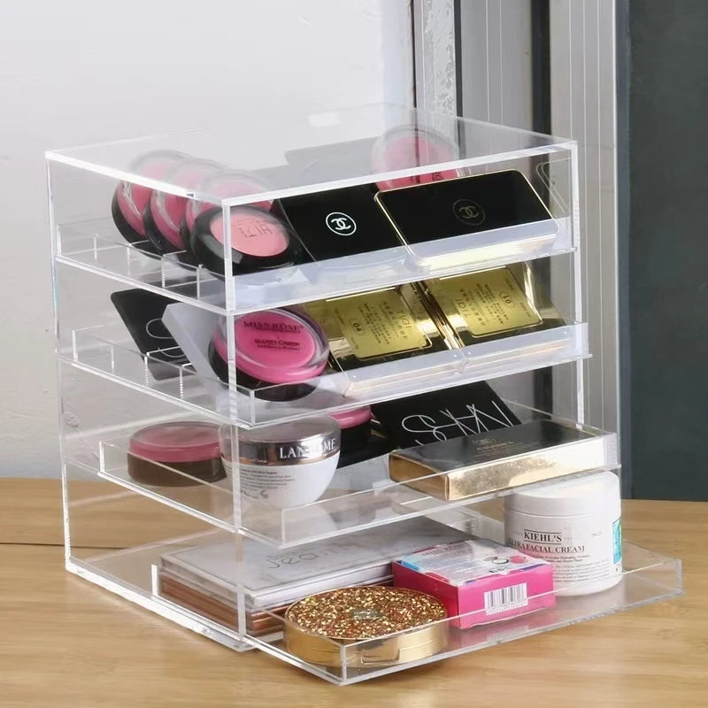 Custom Transparent Acrylic Rectangle Storage Box for Eye Shadow Dresser Powder Cushion Cosmetics-Cosmetic Storage Drawer Good Vibrations