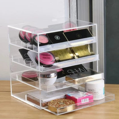 Custom Transparent Acrylic Rectangle Storage Box for Eye Shadow Dresser Powder Cushion Cosmetics-Cosmetic Storage Drawer Good Vibrations