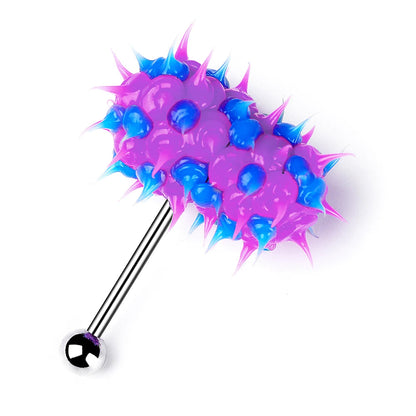 With Battey Vibrating Tongue Ring 16G Surgical Steel Tongue Piercing Ring Vibrated Tongue Piercing Bar Body Jewelry Lengua Sexy Good Vibrations Adult Super Store