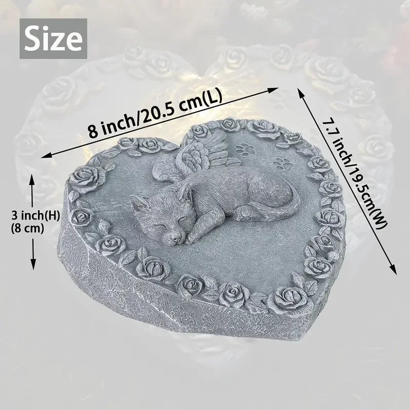 Angel Cat Memorial Statue Commemorates Our Lost Fur Baby, Cat Figurines Is Placed in the Outdoor Garden or Tombstone Good Vibrations