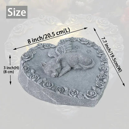 Angel Cat Memorial Statue Commemorates Our Lost Fur Baby, Cat Figurines Is Placed in the Outdoor Garden or Tombstone Good Vibrations