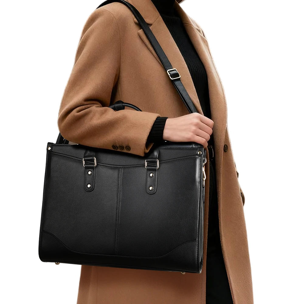 New Arrival Women's Real  Genuine Leather Open Top Tote Shoulder Bag-All Seasons Fashion Lady Handbag ToTe Bag for Famale Good Vibrations
