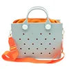 2026 New Arrivals Candy Color EVA Tote Bag for DIY Charms Waterproof Beach Bag Adjustable Strap Casual Travel Shopping Good Vibrations
