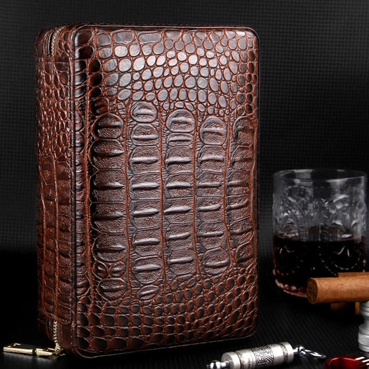 In-Stock Travel Cigar Case - Personalized Wood Pu Leather Humidor for Cigar Storage Accessories Quick Delivery Good Vibrations