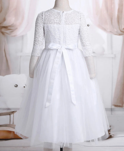 Elegant Floral Lace Flower Girl Dresses Kids Princess Wedding Dress Pageant Birthday Evening Party Dress Girls Formal Clothes Good Vibrations