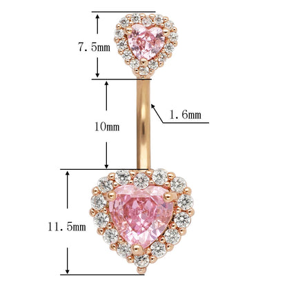 JHJT 14G Heart Belly Button Piercing Navel Ring 316L Surgical Stainless Steel CZ Belly Piercing Ombligo Jewelry for Women Good Vibrations Adult Super Store