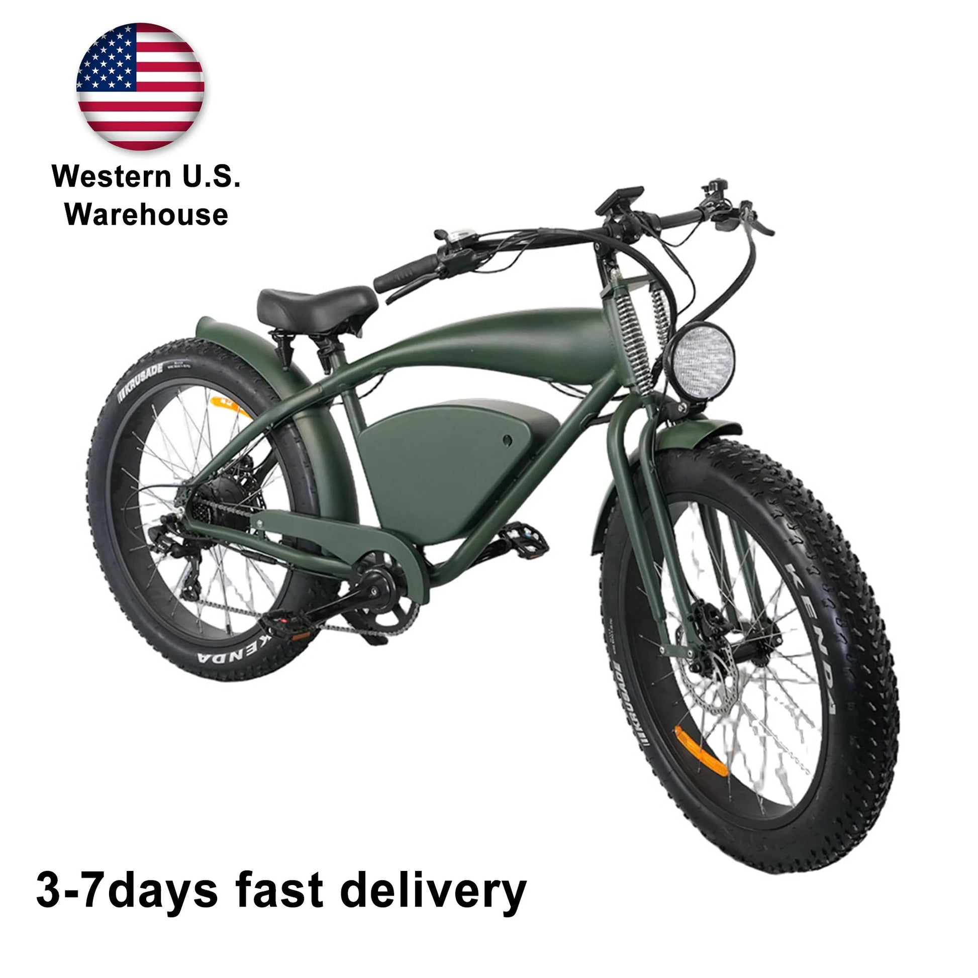 US in Stock Fast Electric Bike Lithium Battery Alloy Frame 7speed Gear Fat Tire Electric Dirt Bike Good Vibrations