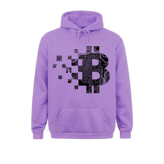 Men's Casual Sweater Bitcoin BLOCKCHAIN CIRCUIT BOARD Design Hoodie Organnic Cotton Hoodie Adult For Men Good Vibrations