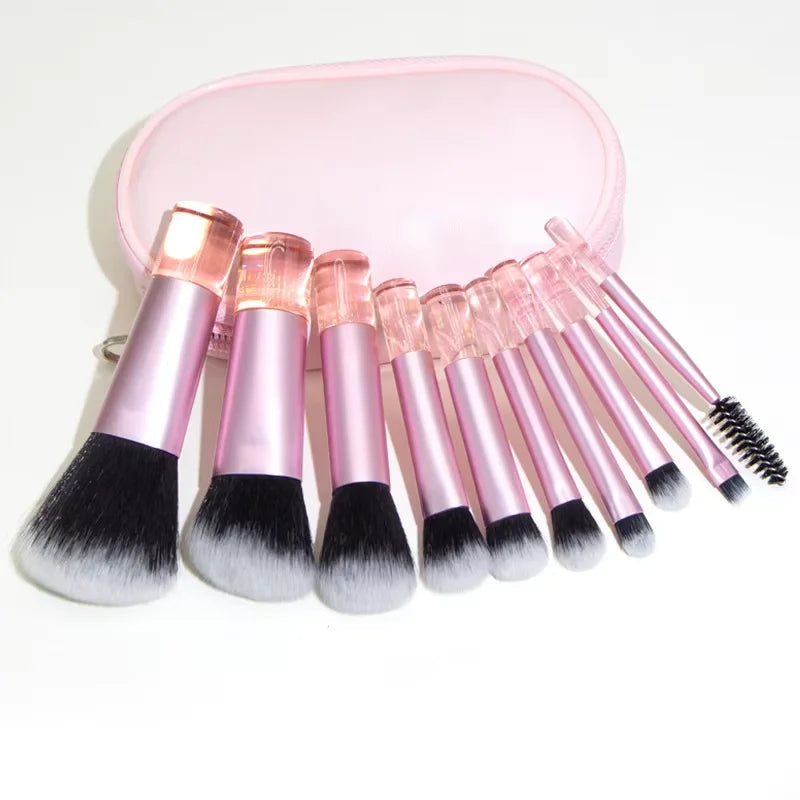 Wholesale 10 Pcs Makeup Brushes Tool Set Cosmetic Powder Eye Shadow Foundation Blush Blending Makeup Brush Set Good Vibrations