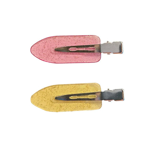 Ladies Girl Salon Make up Bling Glitter Child Sweet Colorful Edge Section Pins Curly Hairpins logo Bend Free No Crease Hair Clip Good Vibrations
