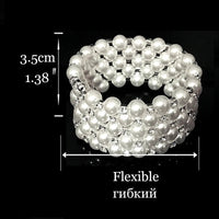 Wedding Bridal Jewelry Set String of Pearls Prom Silver Color Crystal Bracelet Necklace Earrings for Women jewellery sets Good Vibrations Adult Super Store