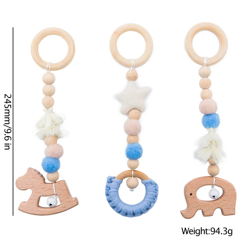 Baby Toys Wooden Play Gym Toys Nordic Baby Room Decor Wood Nursery Sensory Toy Gift Infant Room Clothes Rack Accessories Rattles Good Vibrations
