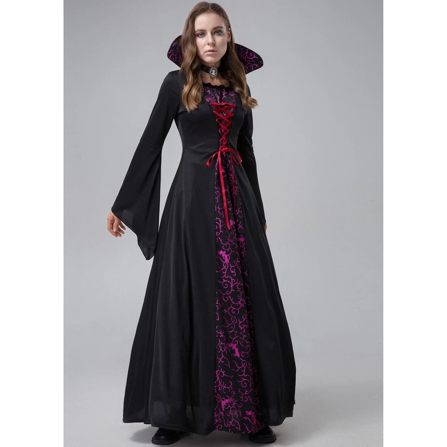 S-XXL Evil Demon Court Queen Vampire Stage Dress Role-playing Dress Halloween Costume Good Vibrations