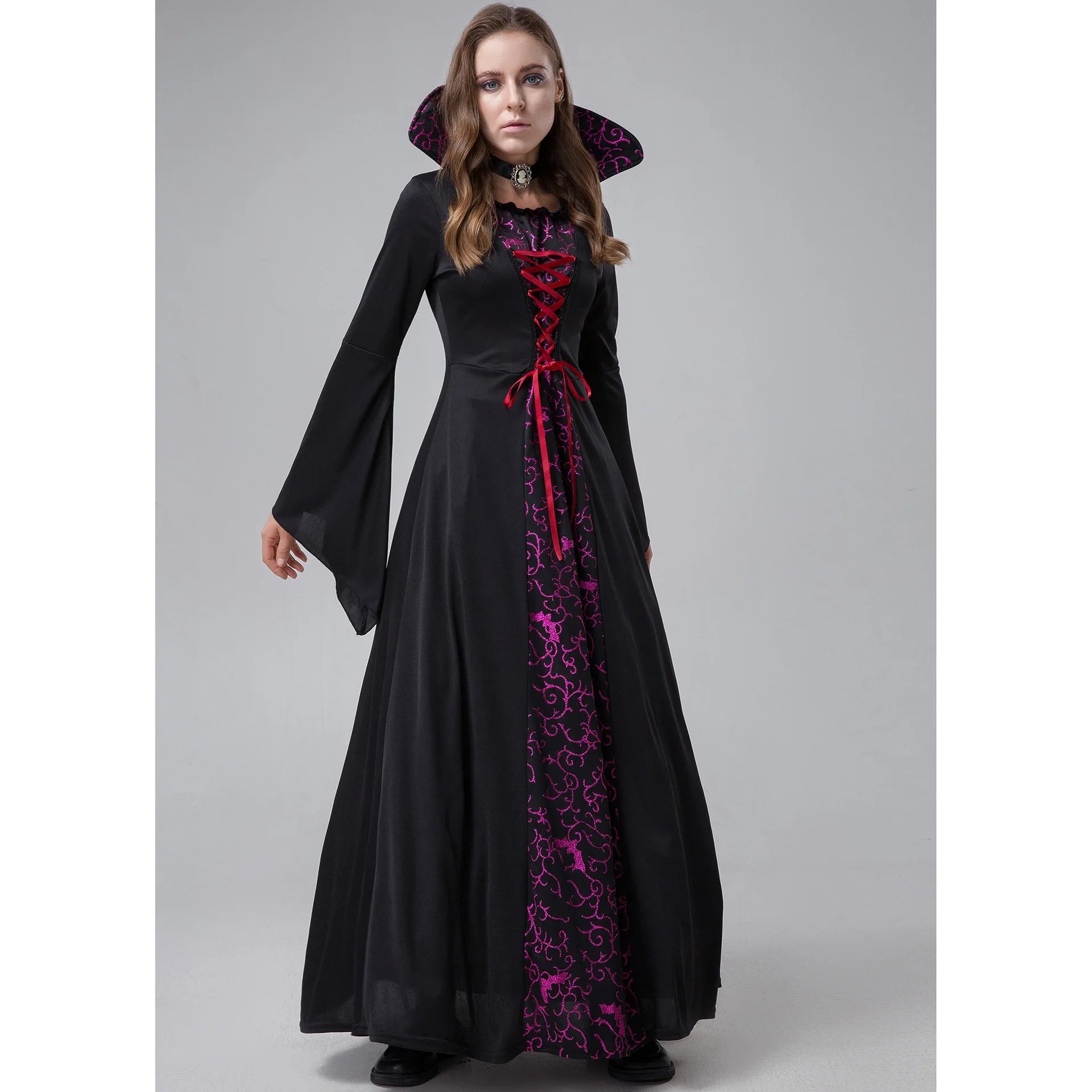 S-XXL Evil Demon Court Queen Vampire Stage Dress Role-playing Dress Halloween Costume Good Vibrations