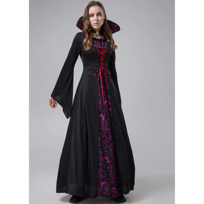 S-XXL Evil Demon Court Queen Vampire Stage Dress Role-playing Dress Halloween Costume Good Vibrations