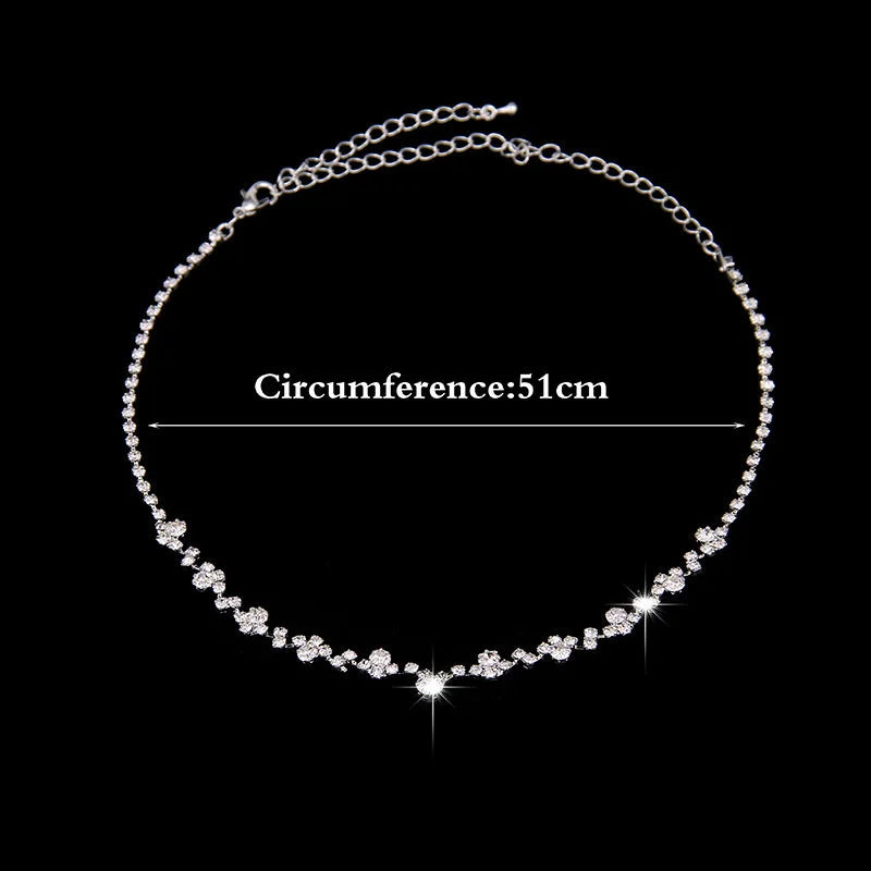 Fashion Crystal Bride Jewelry Set Rhinestone Silver-plated Wedding Dress Banquet Necklace Earring Set Ladies Gift Good Vibrations Adult Super Store