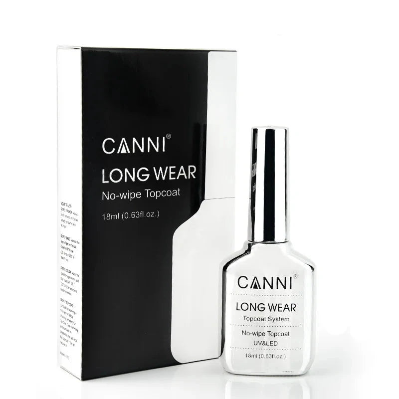 CANNI 18ml Bright Shiny Long Wear Diamond Topcoat Gel Polish Led Uv Gel Wholesale Nail Supply No Clean Topcoat Nail Gel Polish Good Vibrations