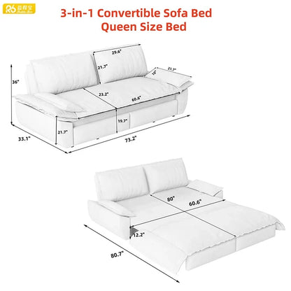 Modern Design USA Free Shipping Fabric Feather Foam 3 in 1 Sofa Bed with Storage Living Room Use Good Vibrations