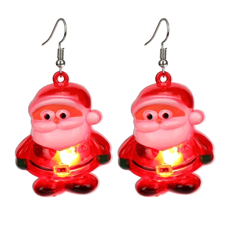 ANGELADY Glow in the Dark Dangle Earrings Christmas Tree Pendant Jewelry Party Novelty LED Light Up Flashing Earrings Good Vibrations