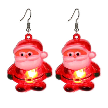 ANGELADY Glow in the Dark Dangle Earrings Christmas Tree Pendant Jewelry Party Novelty LED Light Up Flashing Earrings Good Vibrations