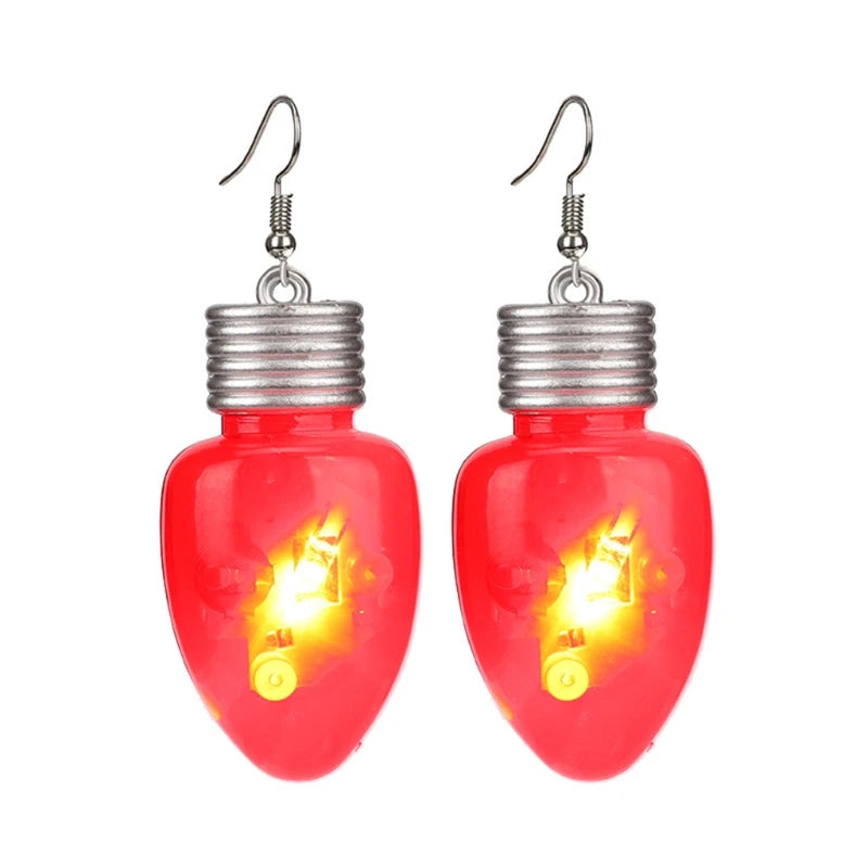 ANGELADY Glow in the Dark Dangle Earrings Christmas Tree Pendant Jewelry Party Novelty LED Light Up Flashing Earrings Good Vibrations