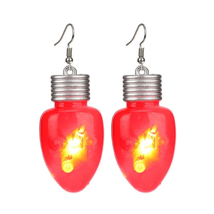 ANGELADY Glow in the Dark Dangle Earrings Christmas Tree Pendant Jewelry Party Novelty LED Light Up Flashing Earrings Good Vibrations