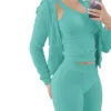 Custom High Waisted Tracksuit Casual Solid 3pc Women Set Jogger Skiny Long Sleeve 3 Piece Suit Fall Clothing for Women Ladies Good Vibrations