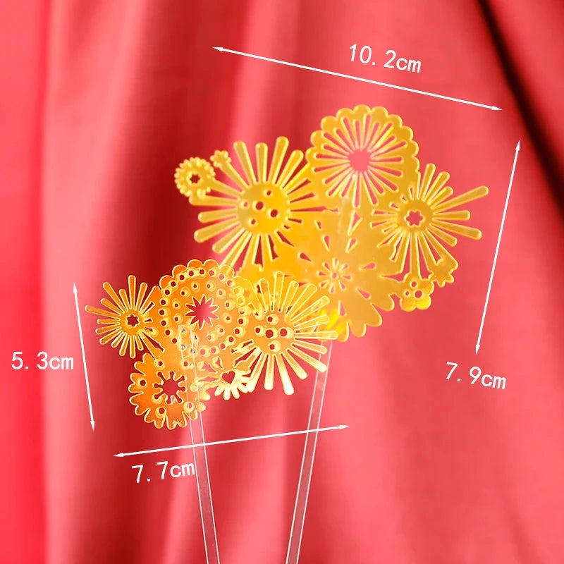 Happy Wedding  Anniversary Gold Castle Acrylic Cake Toppers  Bride Groom Mr Mrs Wedding Diamond Ring Cake Supplies Decoration Good Vibrations