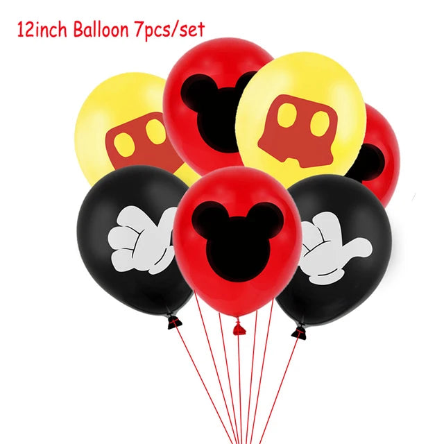Mickey Mouse Theme Disposable Tableware Cups Plate Baby Children Birthday Party Supplies Boy Family Good Friend Party Decoration Good Vibrations
