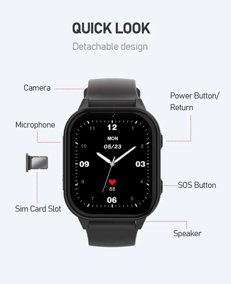 Wonlex KT19pro Max Watch Gps Phone Child tracker Watch for Kids Smart Watch for Kids Electronic Good Vibrations