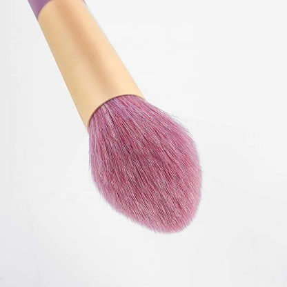 Custom Logo 9 Piece Purple Sweet Makeup Brush Set Soft Hair Eye Shadow Brush Eyebrow Foundation Blush Brushes Set with PU Bag Good Vibrations
