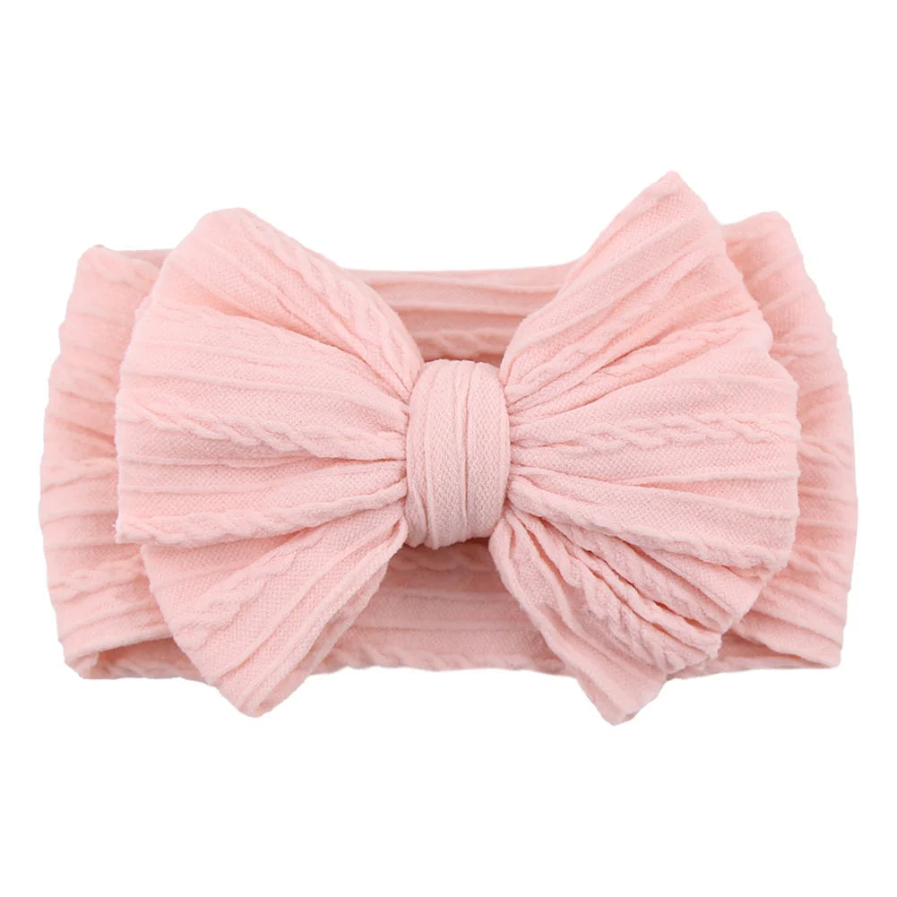 Solid Cable Bow Baby Headband for Child Nylon Layers Headwear Kids Elastic Turban Headwraps Newborn Boys Girls Hair Accessories Good Vibrations