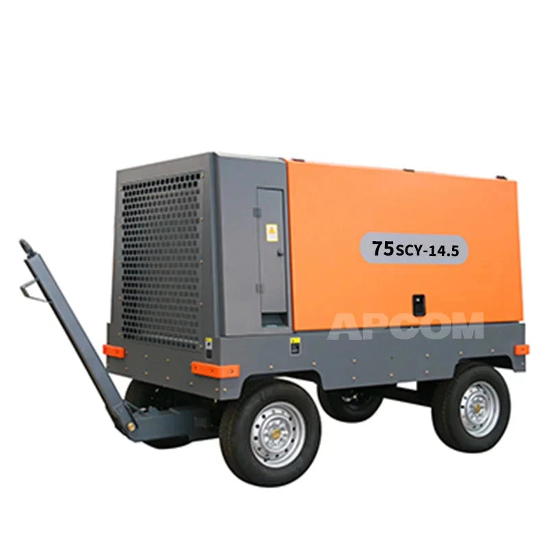 APCOM 75SCY-14.5 air Compressor diesel Compressor air Compressor with diesel Engine 14.5bar 10m3 530CFM 530 Cfm High Pressure Good Vibrations