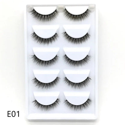 5 Pairs Multipack 3D Soft Mink Hair False Eyelashes Handmade Wispy Fluffy Long Lashes Natural Eye Makeup Tools Faux H13 E08 E01 Good Vibrations