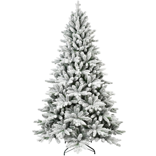 5/6/7ft Best Flocked Artificial Christmas Tree Artificial Hinged Christmas Tree for Holiday Party Office Home Living Good Vibrations