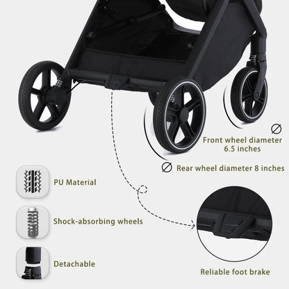 US Warehouse Stock Folding Baby Stroller Portable on Airplane One Click Folding Baby Stroller for Kids Good Vibrations