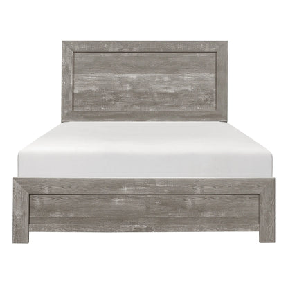 DB Rustic Gray Finish Wooden Full Size Panel Bed Bedroom Furniture in a Box Includes Mattress Good Vibrations