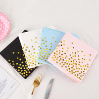 20Pcs Gold Dot Disposable Tableware Paper Towel Napkins Cups Tablecloth Plates Straws for Birthday Wedding Party Supplies Good Vibrations