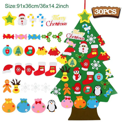 Kids DIY Felt Christmas Tree Merry Christmas Decorations For Home 2025 Christmas Ornaments Navidad 2026 New Year Gifts Xmas Tree Good Vibrations