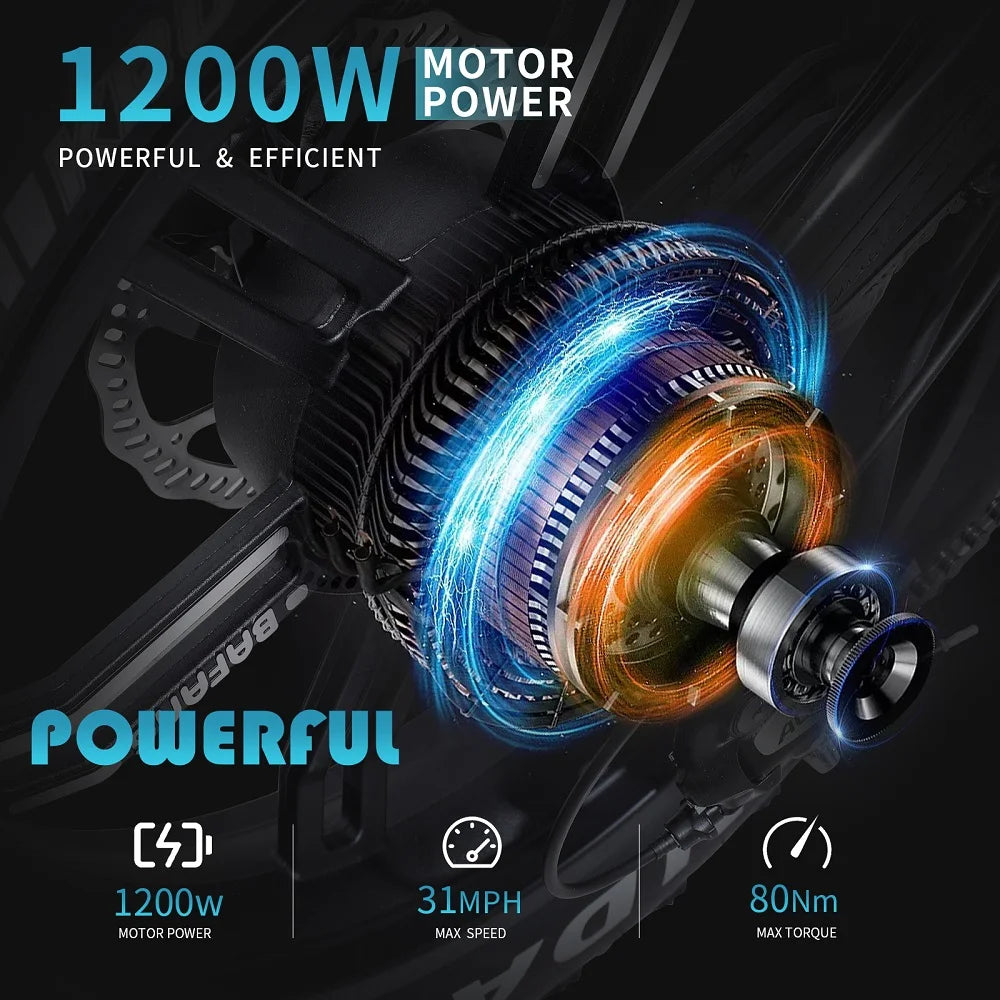US Warehouse 48v Electric Bike 7speed 31-37 Miles Waterproof 20" Fat Tire Electric Cross Bike with Smart LCD Display Good Vibrations
