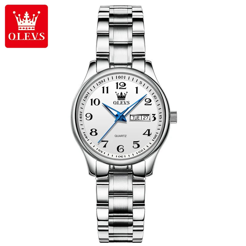 New Olevs 5567 Luxury Men's and Women Set Watches Fashionable and Simple Couple Watches Montre Relojes Women's Quartz Watch Good Vibrations