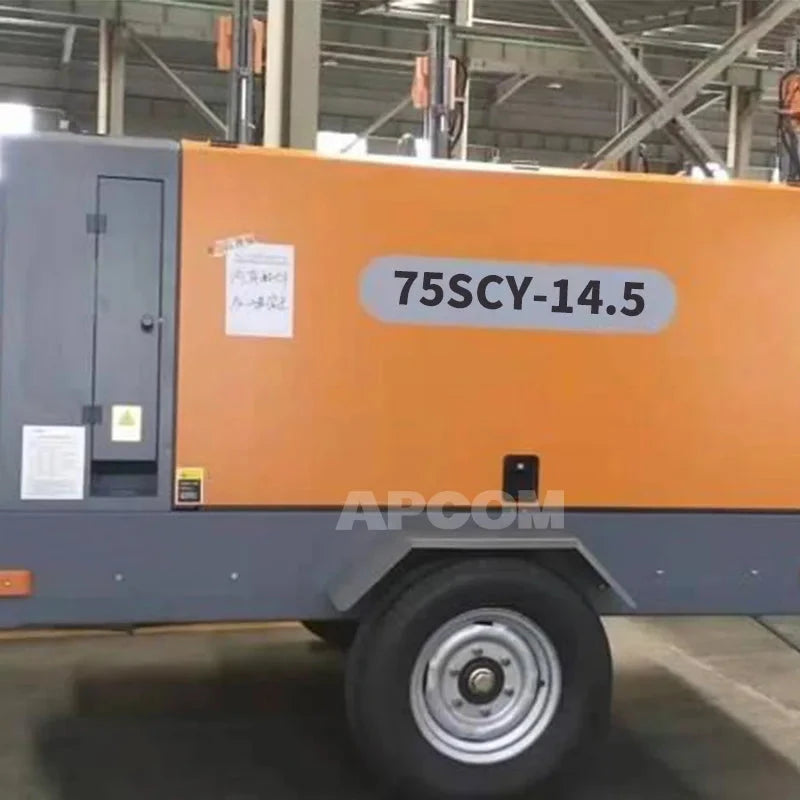 APCOM 75SCY-14.5 air Compressor diesel Compressor air Compressor with diesel Engine 14.5bar 10m3 530CFM 530 Cfm High Pressure Good Vibrations