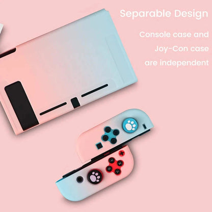 Kawaii Nintend Switch Pink Case Protective Hard Case Shell for Nintendos Switch Console JoyCon Colorful Back Cover Detachable Good Vibrations